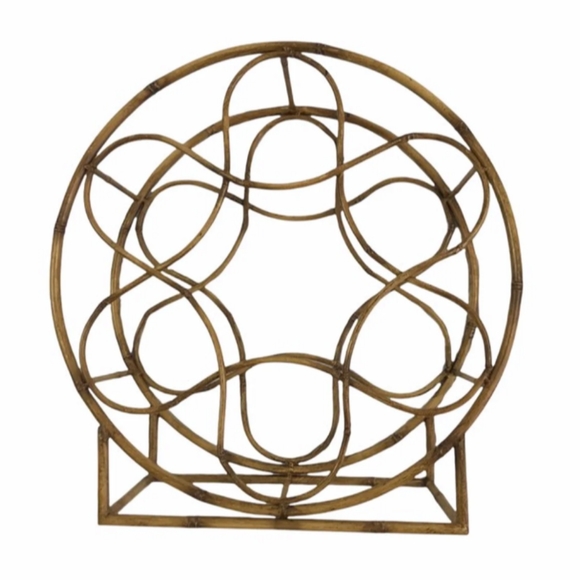 World Market Other - World Market Large Metal Wooden Wine Rack Stand Holds 6-9 Bottles